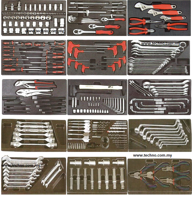 7 Drawers Tool Roller Cabinet with 284 pcs Tools Set - Click Image to Close